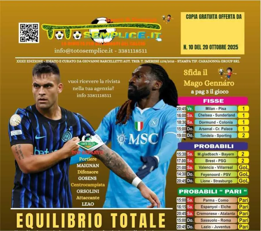 Napoli e Inter si ritrovano faccia a faccia. Al Maradona si prevede una sfida ad altissima intensità.